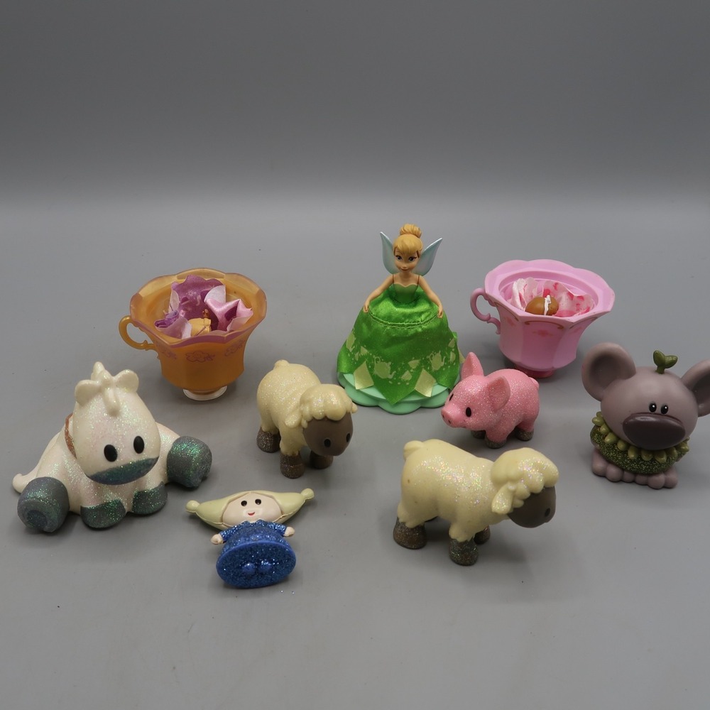 Disney Animators Glitter Animals Sheet Pig Troll Horse Tea Cup Cuties Toy Lot